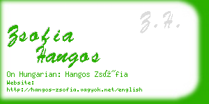 zsofia hangos business card